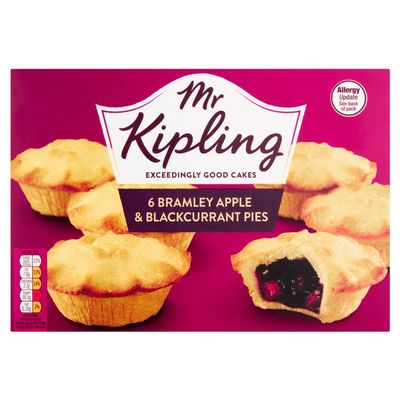 Mr Kipling Pies - Bramley Apple and Blackcurrant - 6 Pack