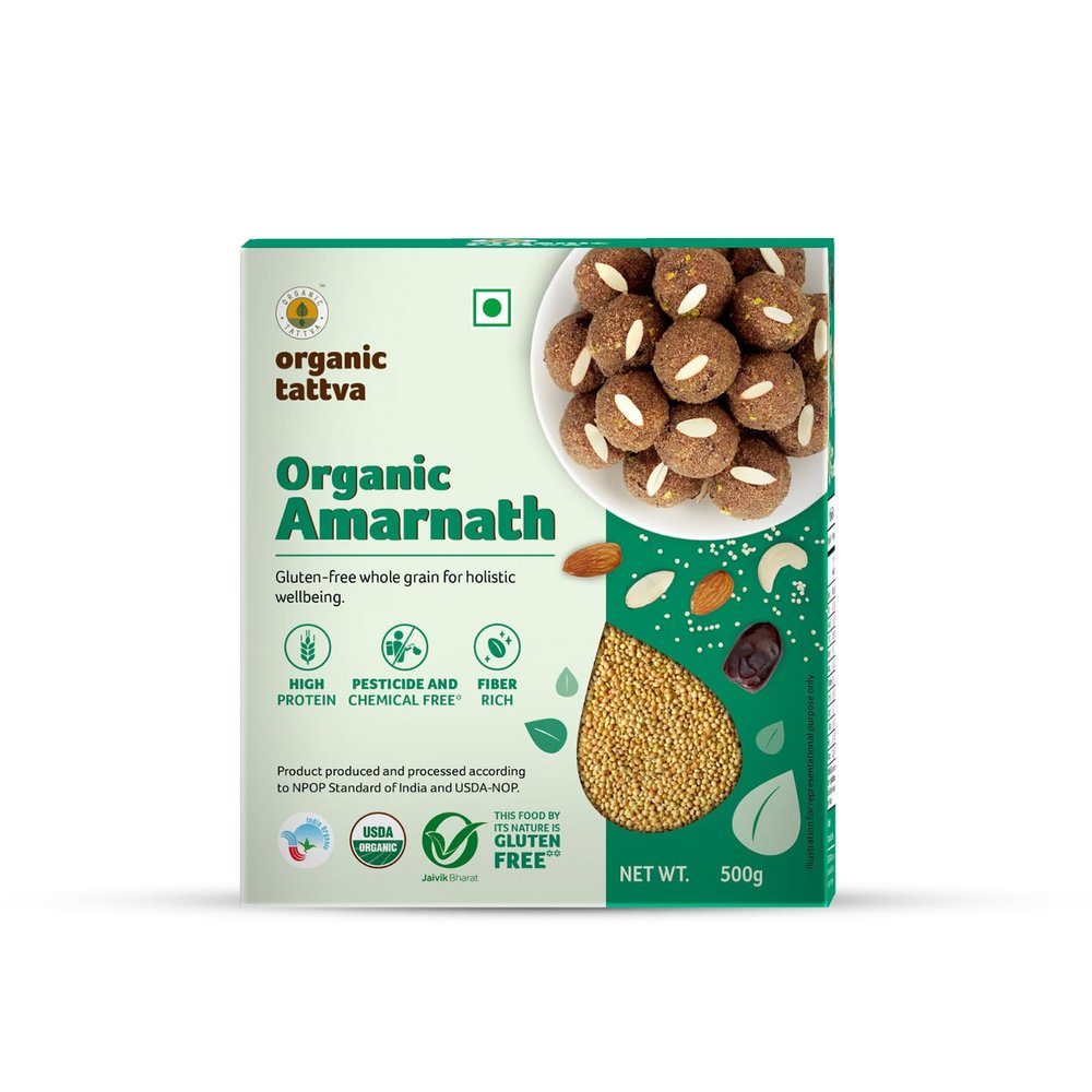 Organic Tattva Amaranth Grain Rajgira Seeds 500g USDA Organic Certified
