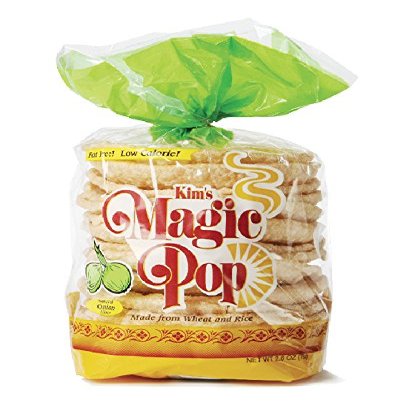 Kim's Magic Pop Freshly Popped Rice Cakes | Vegan | Onion Flavor | 6 Bags | 15 Cakes per Bag | Low Carb, Sugar Free, Fat Free, Natural, Multigrain Korean Snack | Easy Bread, Chip, Cracker Replacement