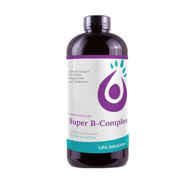 Life Solutions - Liquid Super B-Complex - 16 Oz. Naturally Support Your Body's Energy Levels and Metabolism