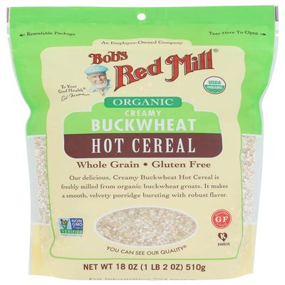 Bob's Red Mill Organic Whole Grain Creamy Buckwheat Hot Cereal, 18 oz (Pack of 4)