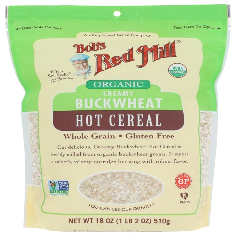 Bob's Red Mill Organic Whole Grain Creamy Buckwheat Hot Cereal, 18 oz (Pack of 4)