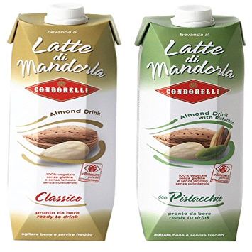 Condorelli: Almond Milk (Classic and Pistachio Flavours), Gluten Free Beverage 0.75 Liter - 25.36fl.oz Each [ Italian Import ]
