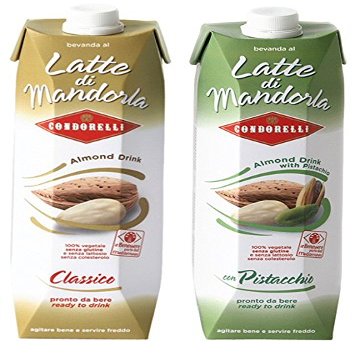 Condorelli: Almond Milk (Classic and Pistachio Flavours), Gluten Free Beverage 0.75 Liter - 25.36fl.oz Each [ Italian Import ]