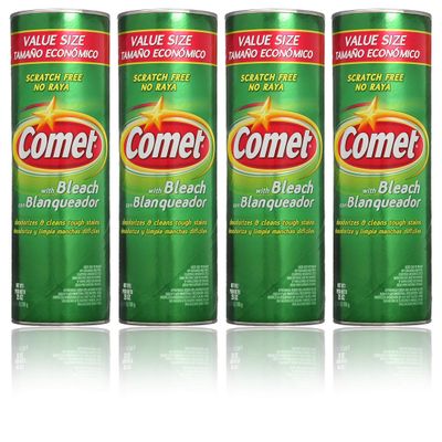 Comet Cleaner with Bleach Powder 25-Ounces | Scratch-Free | 25 Oz (Pack of 4)