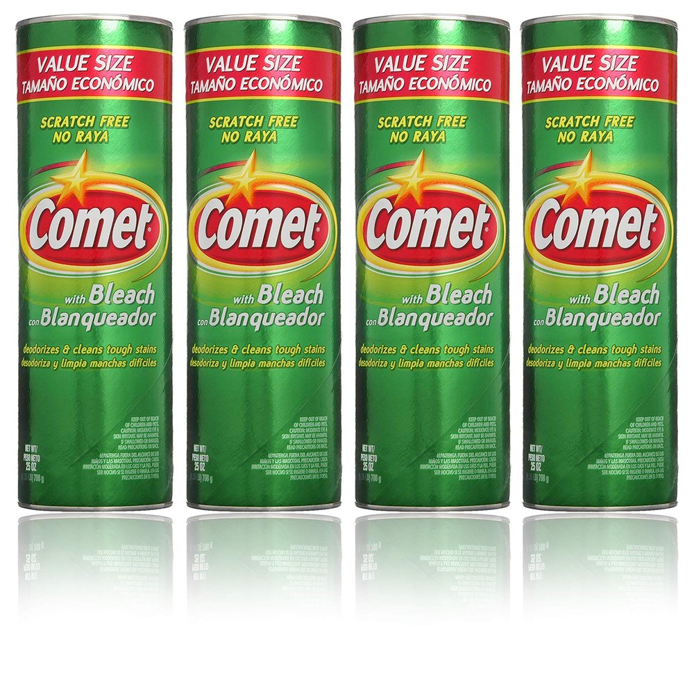 Comet Cleaner with Bleach Powder 25-Ounces | Scratch-Free | 25 Oz (Pack of 4)