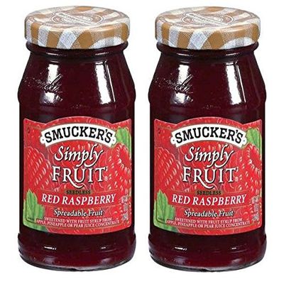Smucker's Red Raspberry Simply Fruit Spread (2 Pack) 10 oz Jars