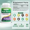 #1 Acai Berry 600mg per Serving by Best Naturals -- 100% Pure High Potency -- Supports Fat Metabolism -- Manufactured in a USA Based GMP Certified Facility and Third Party Tested for Purity. Guaranteed!! (120 Caps) view 2