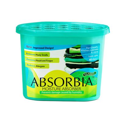 ABSORBIA Moisture Absorber, Dehumidifier, Basement Odor Eliminator Box Family Pack - Pack Of 3