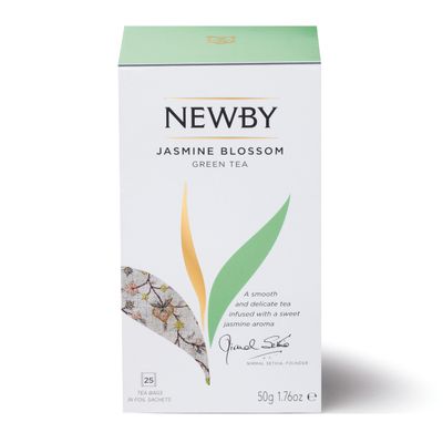Newby Teas Jasmine Blossom 25 Individually Wrapped Tea Bags Award Winning Flavoured Green Tea with Delicate Floral Aroma