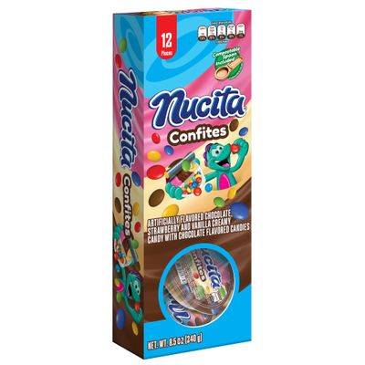 Nucita Confites, Creamy Chocolate, Vanilla and Strawberry Candy,12 Ct Box, 8.5 oz
