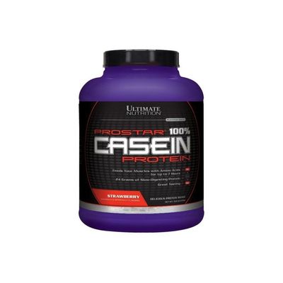 Ultimate Nutrition Prostar Micellar and Hydrolyzed Casein Protein Powder - Fat Free Overnight Muscle Growth and Recovery with BCAAs, 5 Pounds, Strawberry