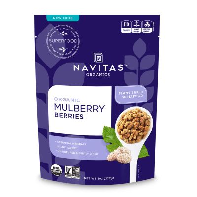 Navitas Organics Mulberries, 8 oz. Bag, 8 Servings Organic, Non-GMO, Sun-Dried, Gluten-Free, Sulfite-Free