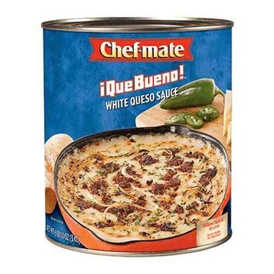 Chef-mate Que Bueno White Queso and Nacho Cheese Sauce, Canned Food, Bulk #10 Can, 6 lb. 10 oz (Pack of 6)