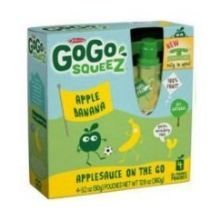 GoGo Squeez Apple Banana On The Go Applesauce, 3.2 Ounce -- 48 per case.