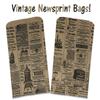 100 6x9 Newspaper print Paper Kraft Bags,Vintage style Newsprint Favor Craft Bags (print ads will vary) view 4