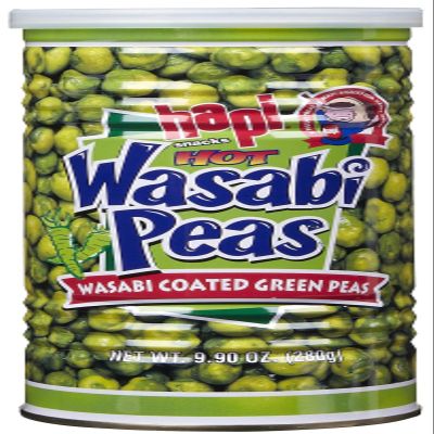 Hapi Hapi Hot Wasabi Peas, Tins, 9.9 oz