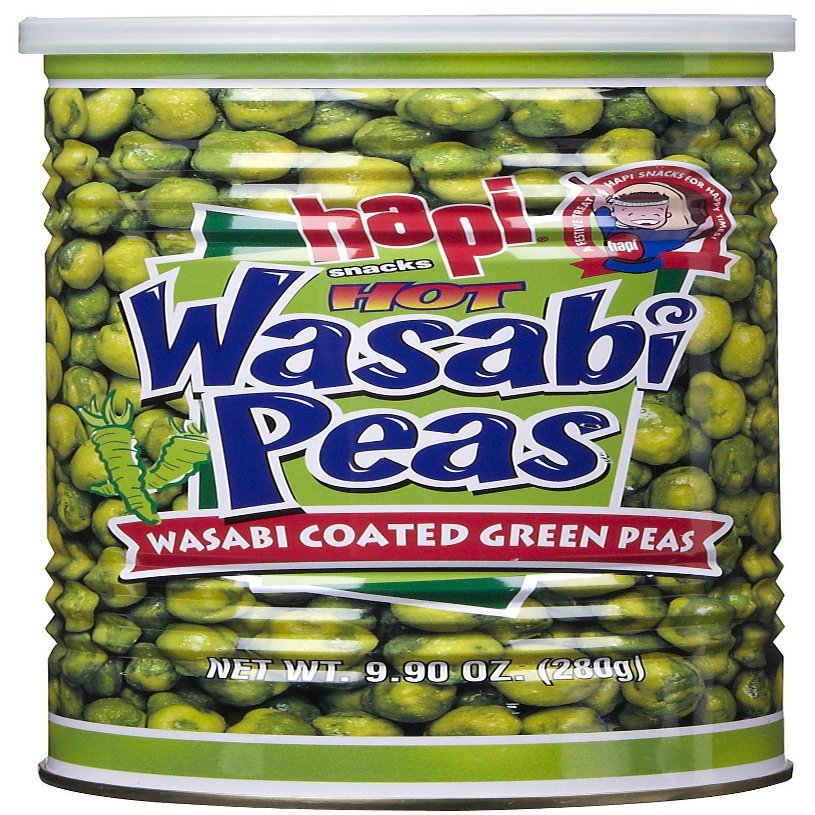 Hapi Hapi Hot Wasabi Peas, Tins, 9.9 oz
