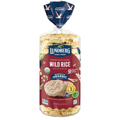 Lundberg Rice Cakes - Organic Whole Grain Wild Rice & Brown Rice Cakes, Lightly Salted, Healthy Snacks for Adults and Kids, Gluten-Free Snacks, Organic Snacks, Vegan, 8.5 Oz