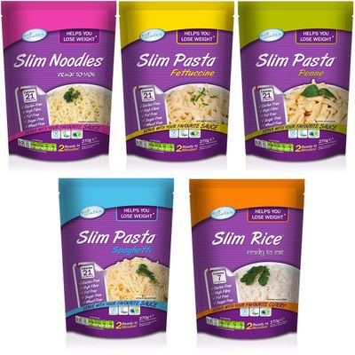 Eat Water Slim Noodles, Fettucine, Penne, Spaghetti & Rice 200g (2 of Each)