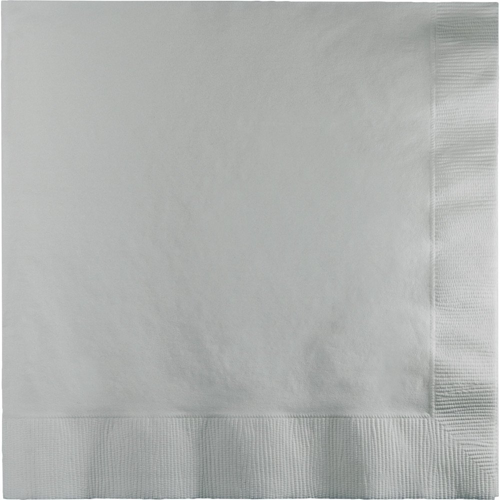 Club Pack of 900 Shimmering Silver 2-Ply Party Lunch Napkins 6.5"