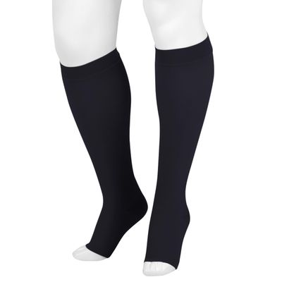Juzo Dynamic Varin 3513 Knee-High, 40-50 mmHg Open Toe Compression Stocking - Men & Women, 4 (IV), Black