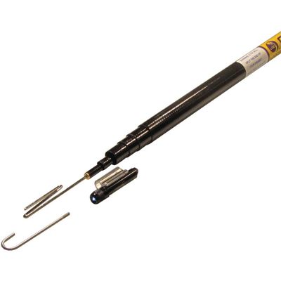 1 - Grabbit(TM) Telescoping Pole with Z-Tip & J-Tip (18ft), Lightweight, shockproof, sturdy, friction-self-locking telescoping fiberglass poles , Indispensable for running, pushing or pulling wires or cables indoors or outdoors , 82-118