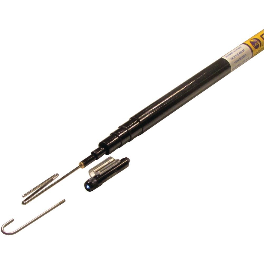 1 - Grabbit(TM) Telescoping Pole with Z-Tip & J-Tip (18ft), Lightweight, shockproof, sturdy, friction-self-locking telescoping fiberglass poles , Indispensable for running, pushing or pulling wires or cables indoors or outdoors , 82-118