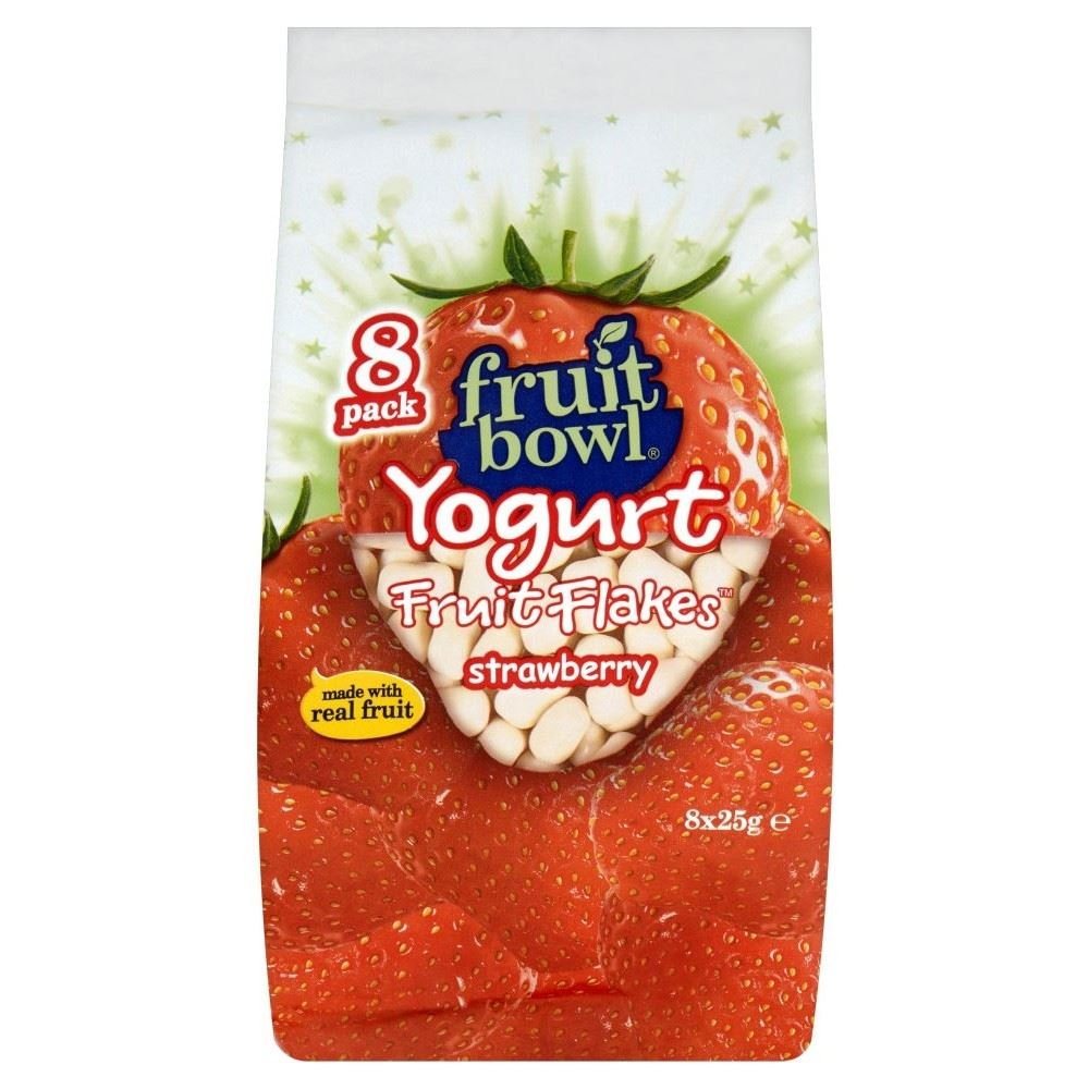 Fruit Bowl Fruit Flakes Strawberry with a Yogurt Coating (8x25g)