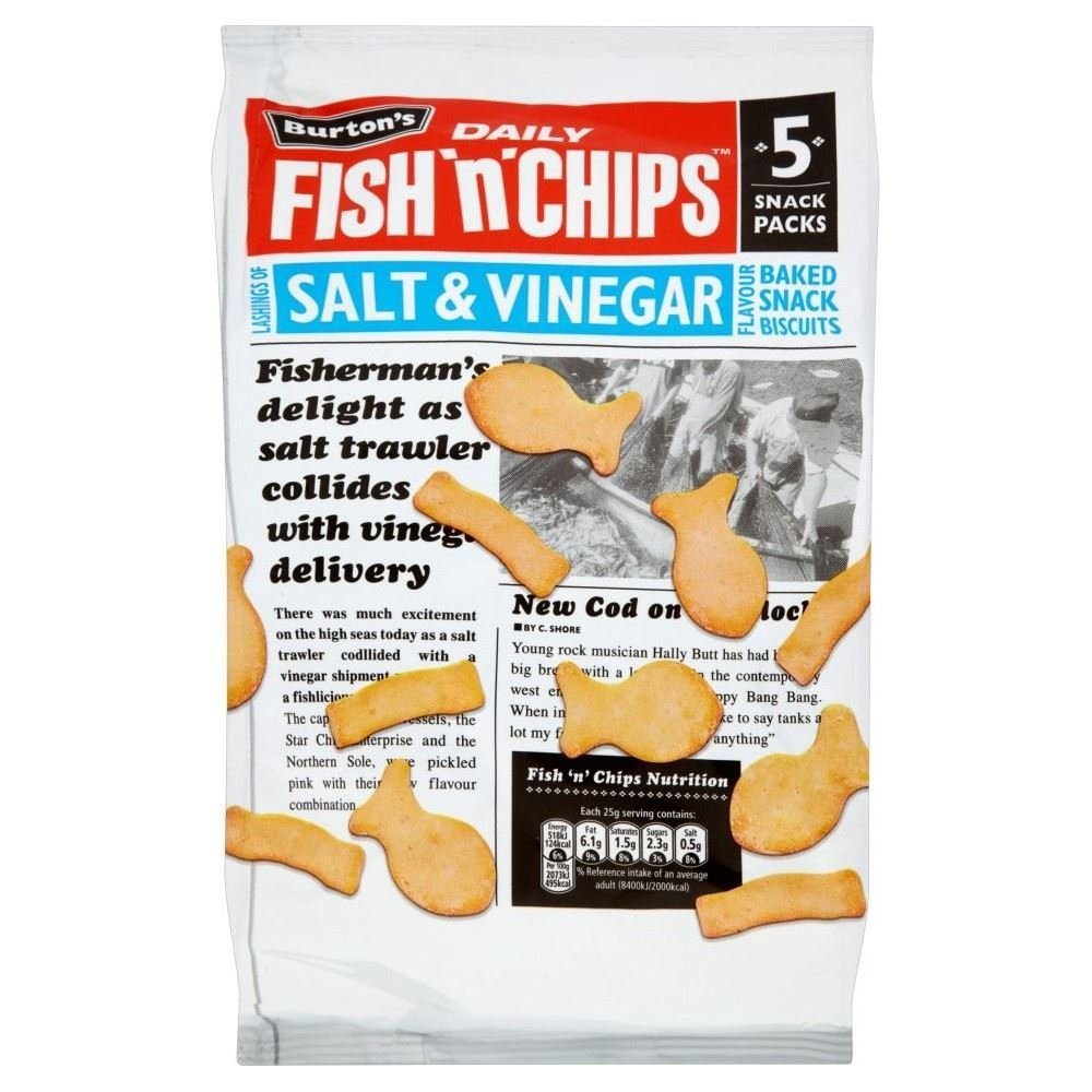 Burton's Fish N Chips Salt & Vinegar (5X25G) 125g