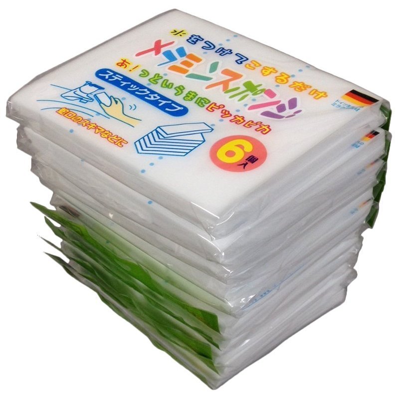 10 Pack of 6 Melamine Sponges Kitchen Sticks Water Scale, White
