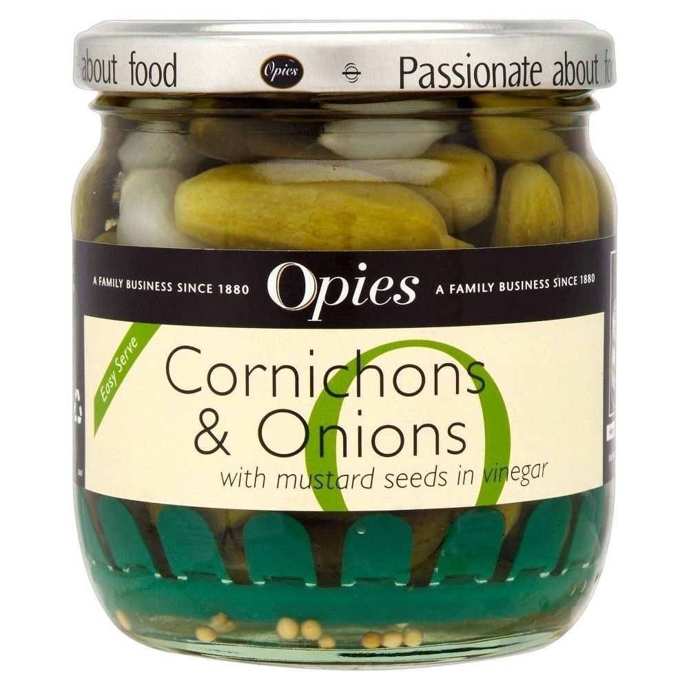 Opies Cornichons & Onions with Mustard Seeds (400g)