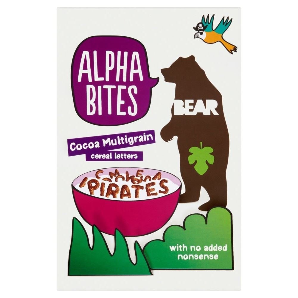 Bear Alpha Bites Cocoa Multigrain Cereal Letters (375g)