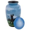 Golf Cremation Urn for Ashes, Aluminum, Blue Urn, Adult Sized Cremation Urn, 10 Inches High view 2