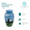 Golf Cremation Urn for Ashes, Aluminum, Blue Urn, Adult Sized Cremation Urn, 10 Inches High view 4
