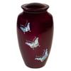 Butterfly Cremation Urn for Ashes, Aluminum, Red Urn, Adult Sized Cremation Urn, 10 Inches High view 1