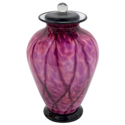 Arioso Hand Blown Glass Cremation Urn for Ashes, Adult Sized Cremation Urn