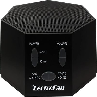 Adaptive Sound Technologies LectroFan Classic White Noise Machine - Compact Sleep Sound Machine for Bedroom, Travel, Study and More - 20 Non-Looping Fan & White Noise Variations - Black