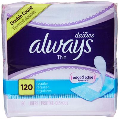 Always Thin Pantiliners, Regular, Unscented 120 ea