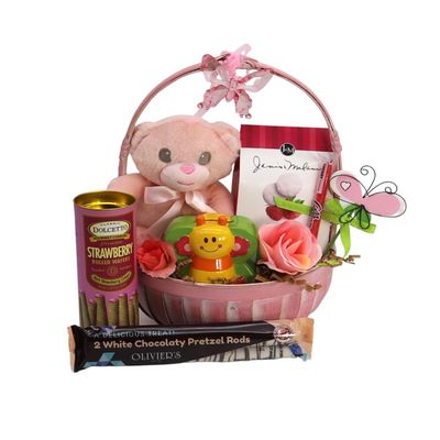 Gift Basket Village - Little Miss Gift Basket: Cookies, Plush, Piggy Bank, and More, Perfect for Girls, Handcrafted in the USA