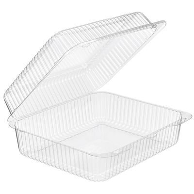 10 13/16" x 9 13/16" x 4 3/8" 12 Count Clear Hinged Plastic Donut Container - 200 per case