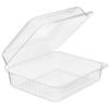 10 13/16" x 9 13/16" x 4 3/8" 12 Count Clear Hinged Plastic Donut Container - 200 per case view 1