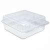 10 13/16" x 9 13/16" x 4 3/8" 12 Count Clear Hinged Plastic Donut Container - 200 per case view 2