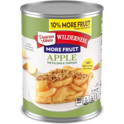 Duncan Hines Wilderness More Fruit Pie Filling & Topping, Apple, 21 Ounce (Pack of 12)