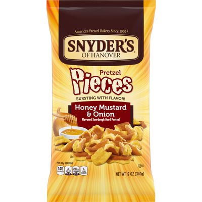Snyder's PRETZEL PIECES Honey Mustard & Onion 12oz. (Pack of 4)
