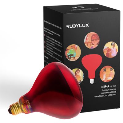 RubyLux NIR-A Near Infrared Bulb Grade A - 250W Red 1 Count