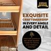 Humidor Supreme Cherry Finish Tower Humidor with Adjustable Shelves | Large Capacity Cigar Humidor Cabinet with Tempered Beveled Glass Door, Hygrometer & Dried Spanish Cedar Lining - Holds 3000 Cigars view 3