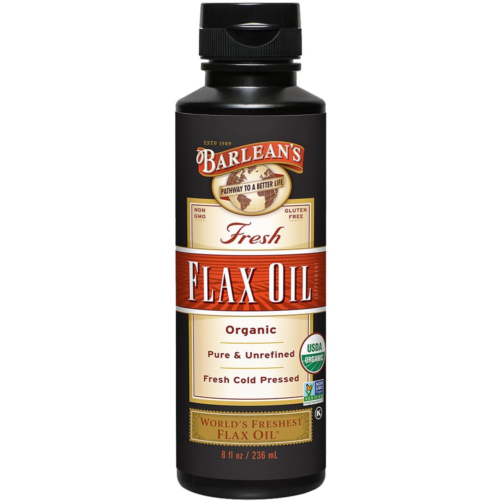 Barlean's Organic Flaxseed Oil Liquid from Fresh Cold Pressed Flax Seeds, 7,640mg ALA Omega 3 Fatty Acid Supplement for Skin and Hair Care, Vegan & Gluten Free, 8 oz