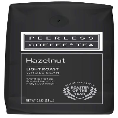 32oz Hazelnut, Whole Bean Coffee, Medium Roast, by Peerless Coffee & Tea (Pack of 1)