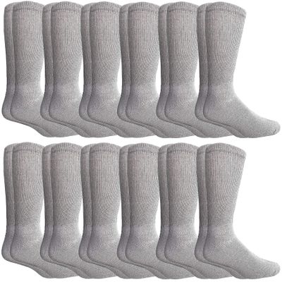 12 Pairs of Yacht & Smith Women Value Pack of Ring Spun Cotton Crew Diabetic, Nephropathy Socks